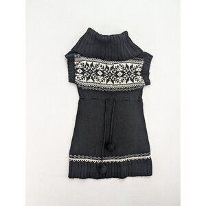 Energie Girl's Sweater Dress Size XL Black Cowl Neck Belt